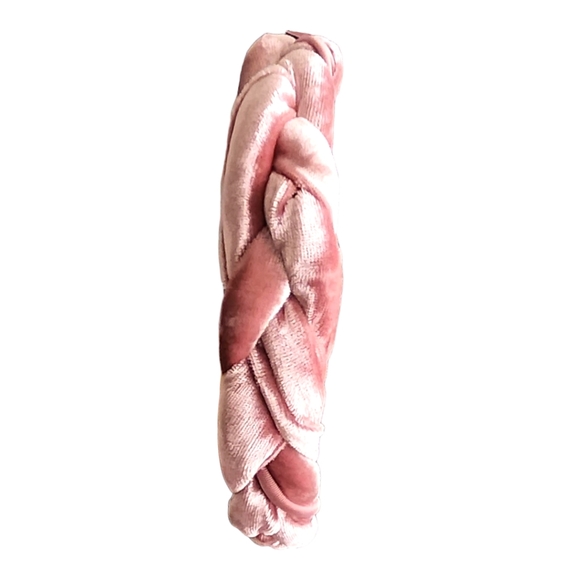 Just-Jen Rose Gold Pink Fashion Braided Black Satin Hair Accessory Headband NWT - Picture 8 of 10